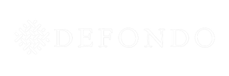 Weißes DEFONDO Logo auf transparentem Hintergrund.